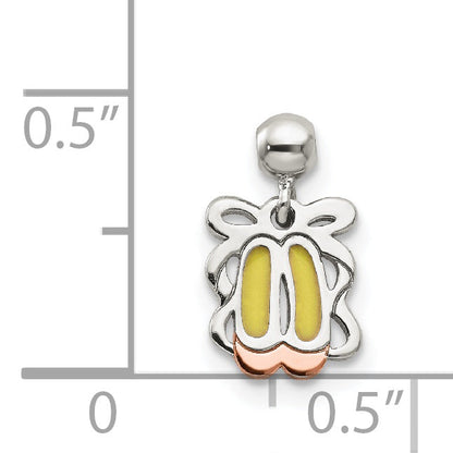 Sterling Silver Mio Memento Enamel Dangle Ballet Shoes Charm