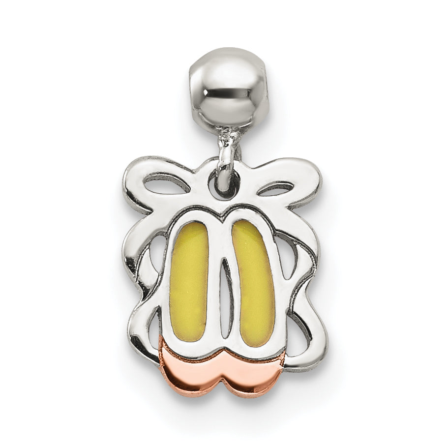 Sterling Silver Mio Memento Enamel Dangle Ballet Shoes Charm