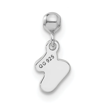 Sterling Silver Mio Memento Blue Enamel Dangle Baby Sock Charm