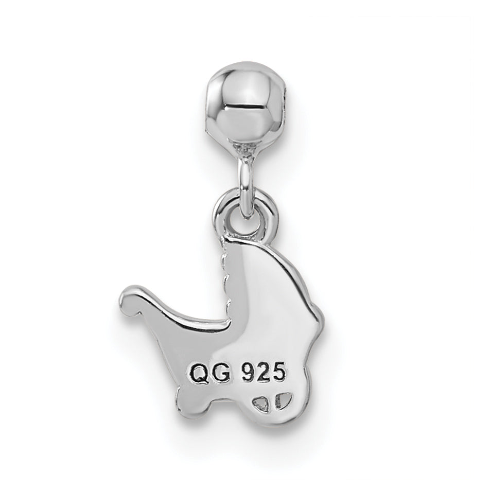 Sterling Silver Mio Memento Gold Tone Enamel Baby Carriage Charm