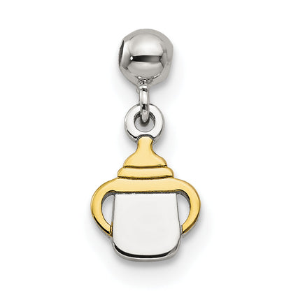 Sterling Silver Mio Memento Gold Tone Dangle Baby Bottle Charm