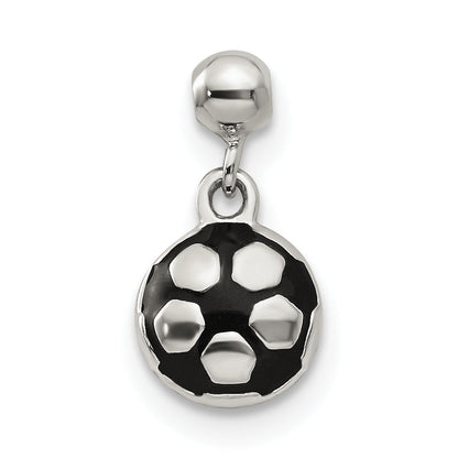 Sterling Silver Mio Memento Enamel Dangle Soccer Ball Charm