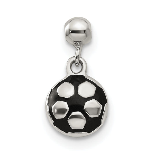 Sterling Silver Mio Memento Enamel Dangle Soccer Ball Charm