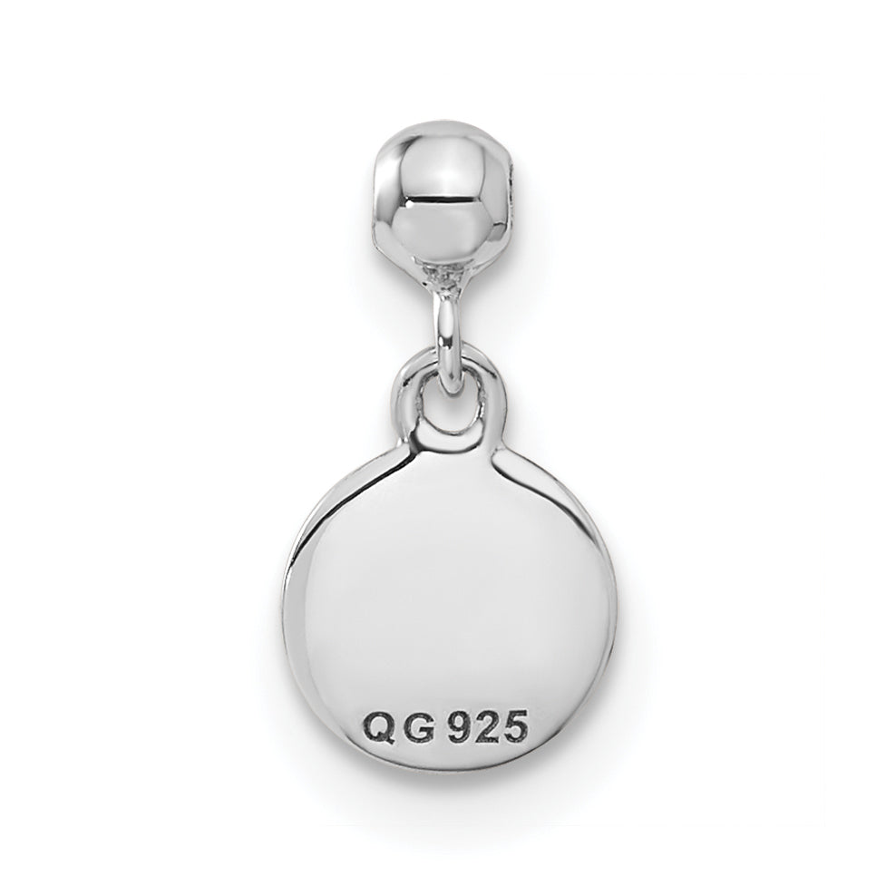 Sterling Silver Mio Memento Enamel Dangle Basket Ball Charm