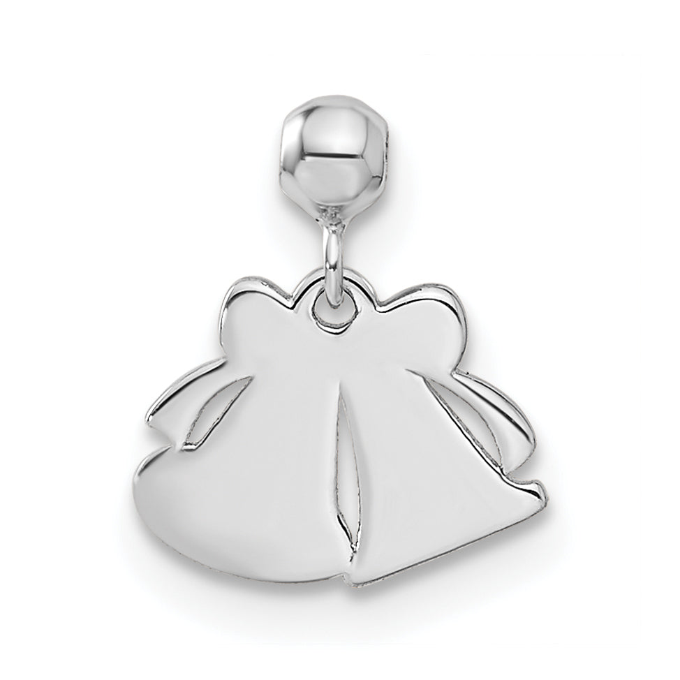 Sterling Silver Mio Memento Rhodium-Plated Rose-Tone And Gold-Tone Bell Charm