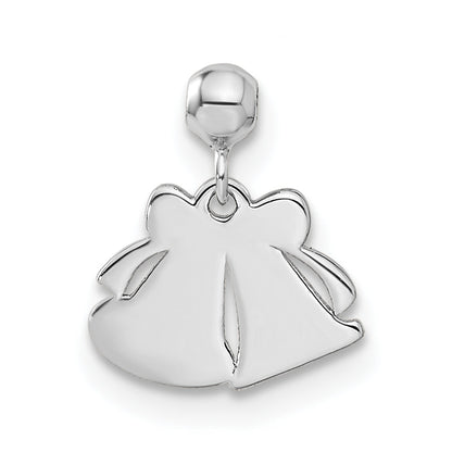 Sterling Silver Mio Memento Rhodium-Plated Rose-Tone And Gold-Tone Bell Charm