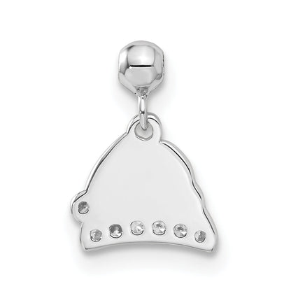 Sterling Silver Mio Memento Enamel With Cz Dangle Santa Hat Charm