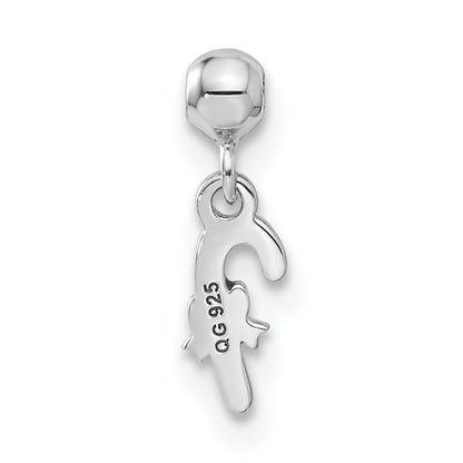 Sterling Silver Mio Memento Rhodium-Plated Gold-Tone Enamel Candy Cane Charm