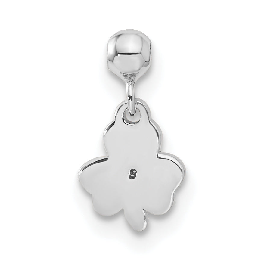 Sterling Silver Mio Memento Enamel With Cz Dangle Clover Charm