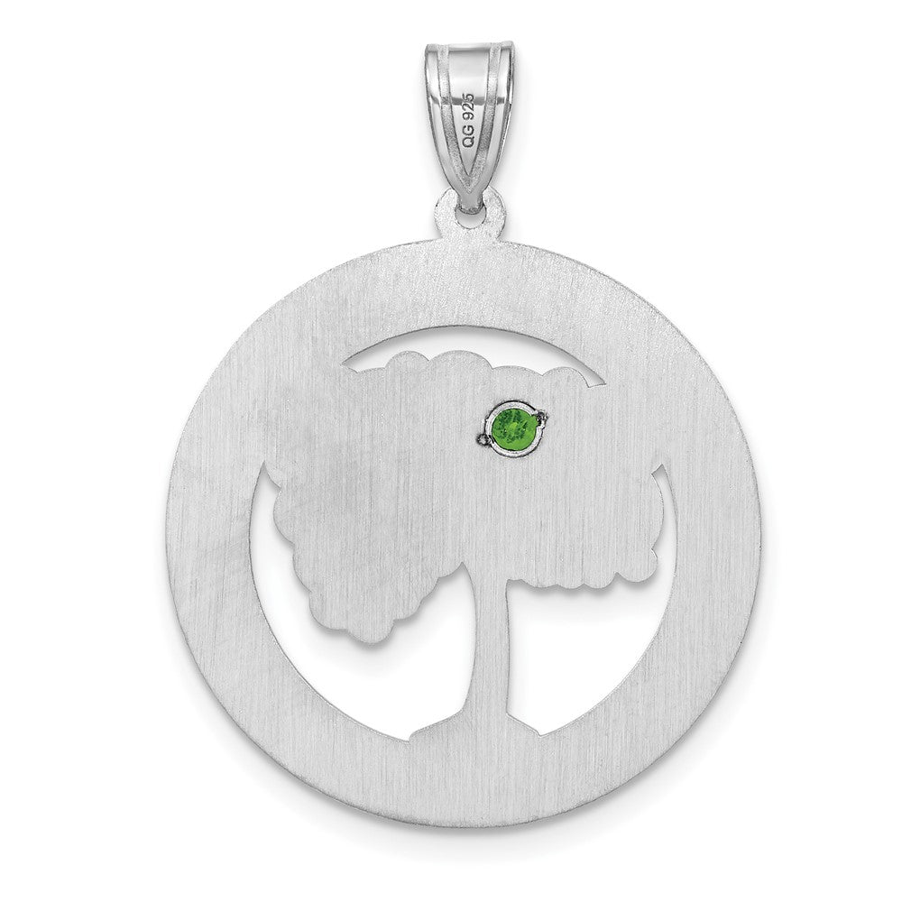 Sterling Silver Silver/Rhodium-Plated 1 Birthstone With Ss Bezel Family Pendant