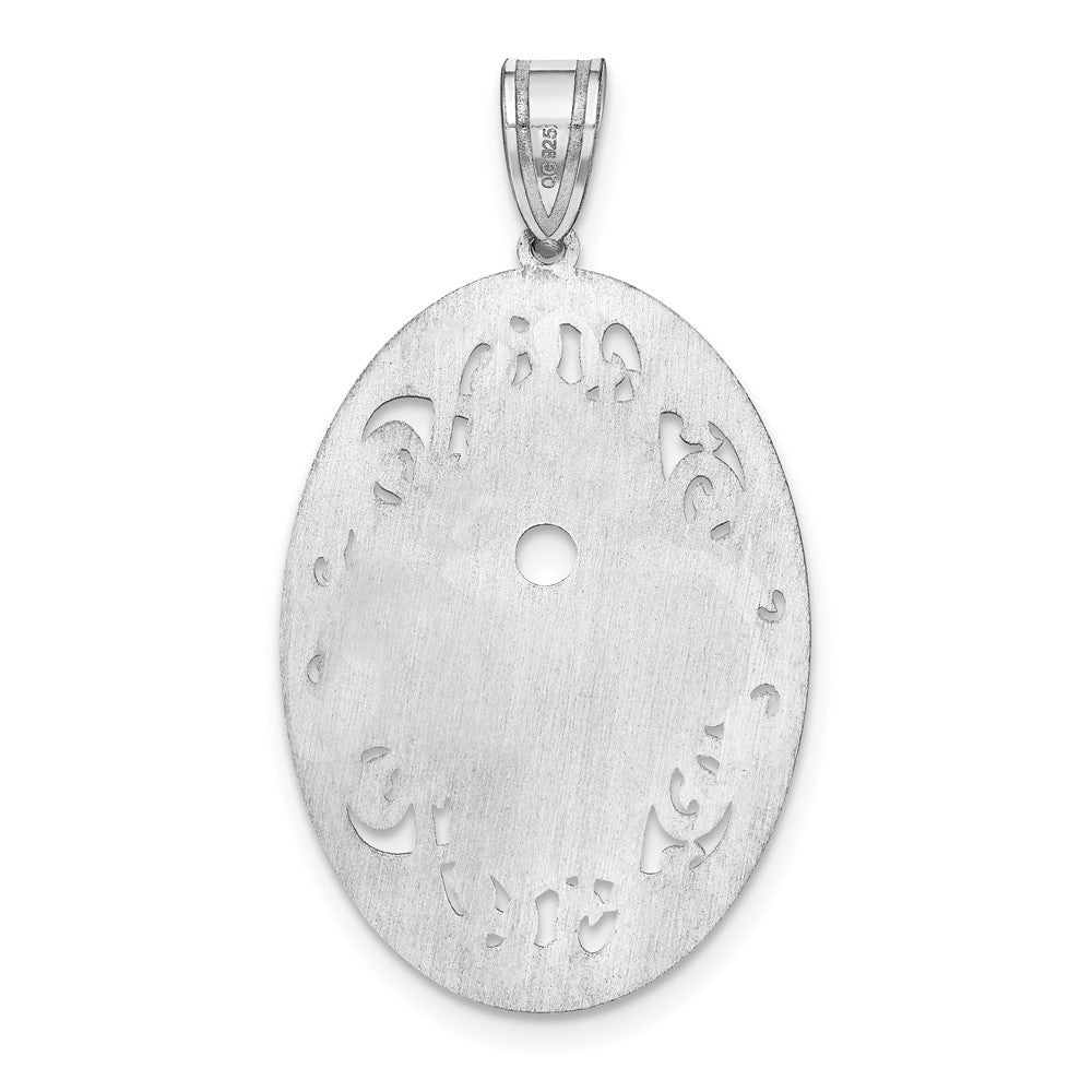 Sterling Silver Rhodium-Plated Crystal Family Pendant