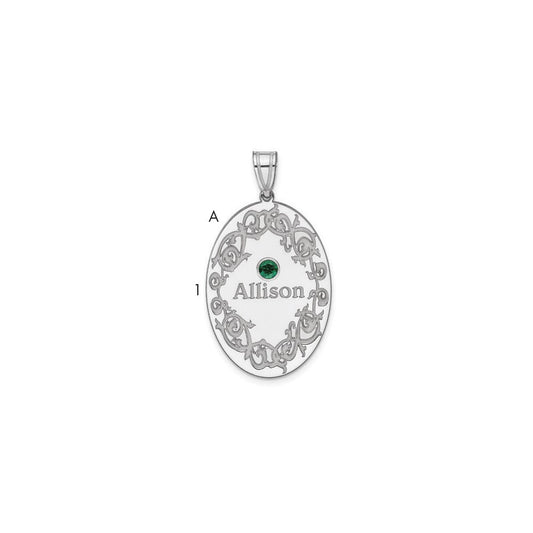 Sterling Silver Rhodium-Plated Crystal Family Pendant