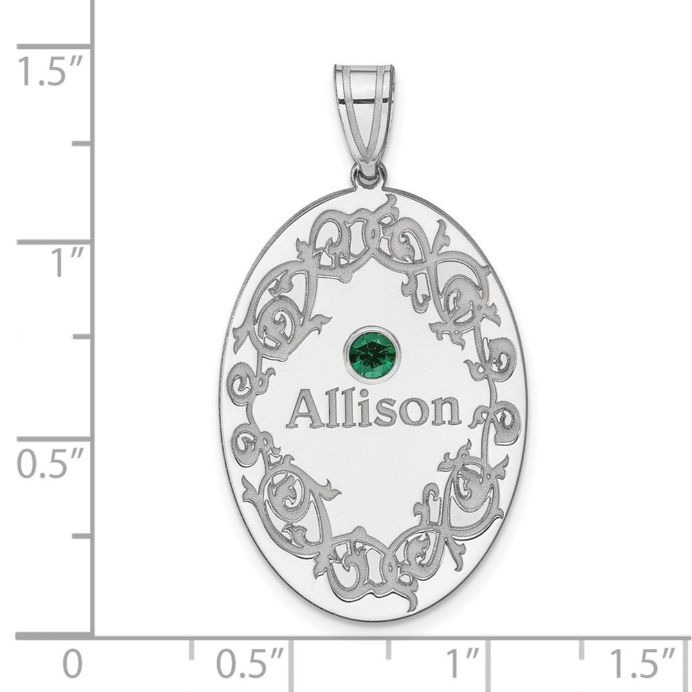 Sterling Silver Rhodium-Plated Crystal Family Pendant