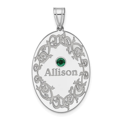 Sterling Silver Rhodium-Plated Crystal Family Pendant