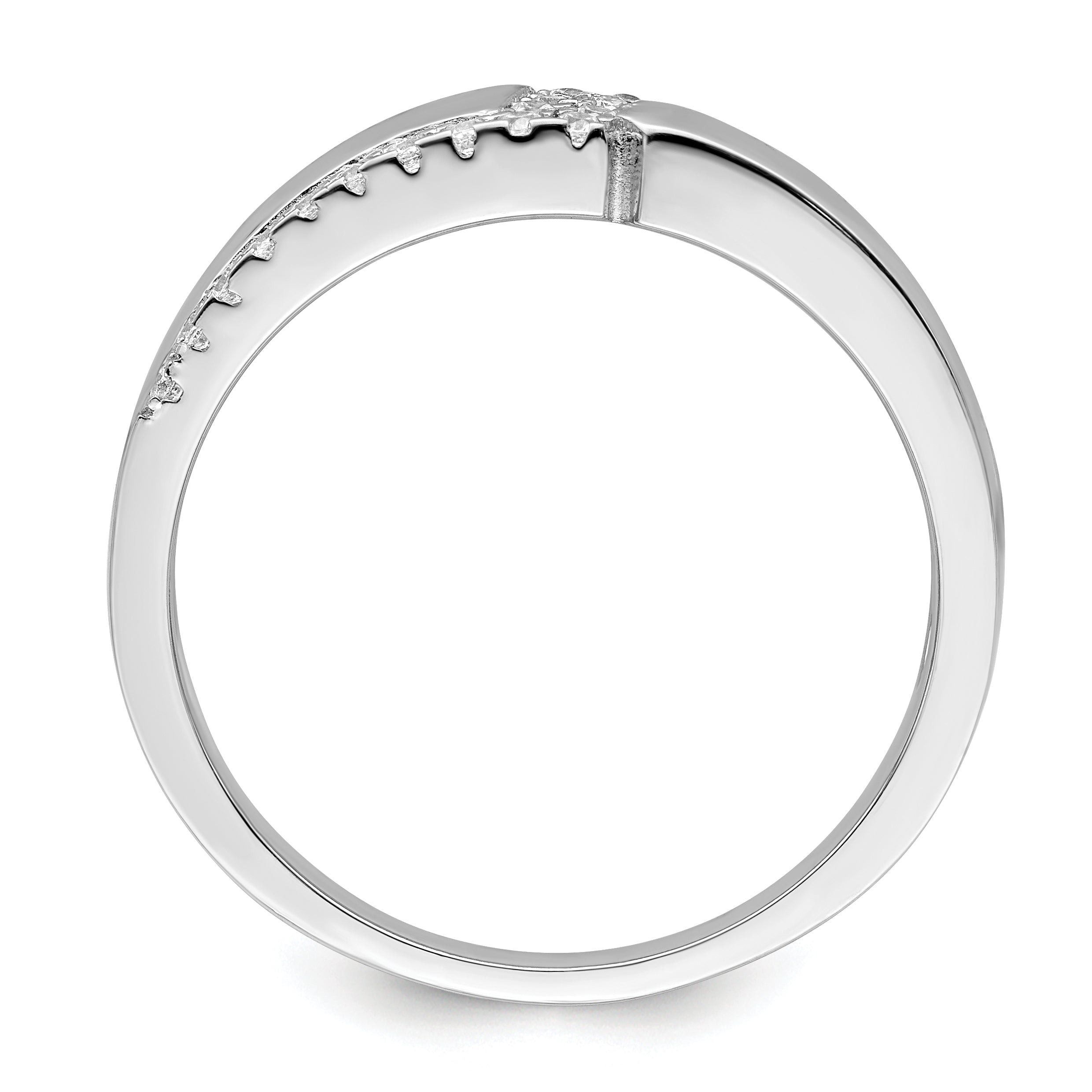 Sterling Silver Brilliant Embers Rhodium-Plated 24 Stone Micro Pav Cz Men'S Ring