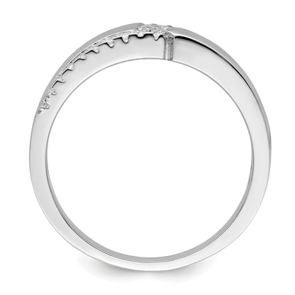 Sterling Silver Brilliant Embers Rhodium-Plated 24 Stone Micro Pav Cz Men'S Ring