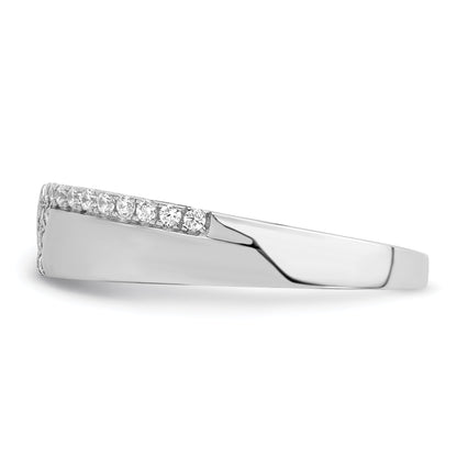 Sterling Silver Brilliant Embers Rhodium-Plated 24 Stone Micro Pav Cz Men'S Ring