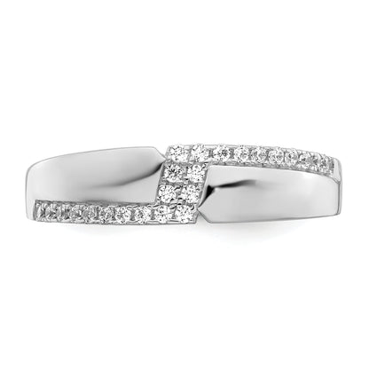 Sterling Silver Brilliant Embers Rhodium-Plated 24 Stone Micro Pav Cz Men'S Ring