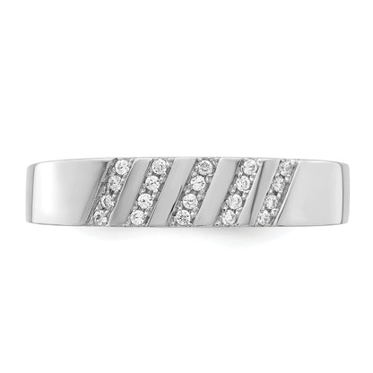 Sterling Silver Brilliant Embers Rhodium-Plated 20 Stone Micro Pav Cz Men'S Ring