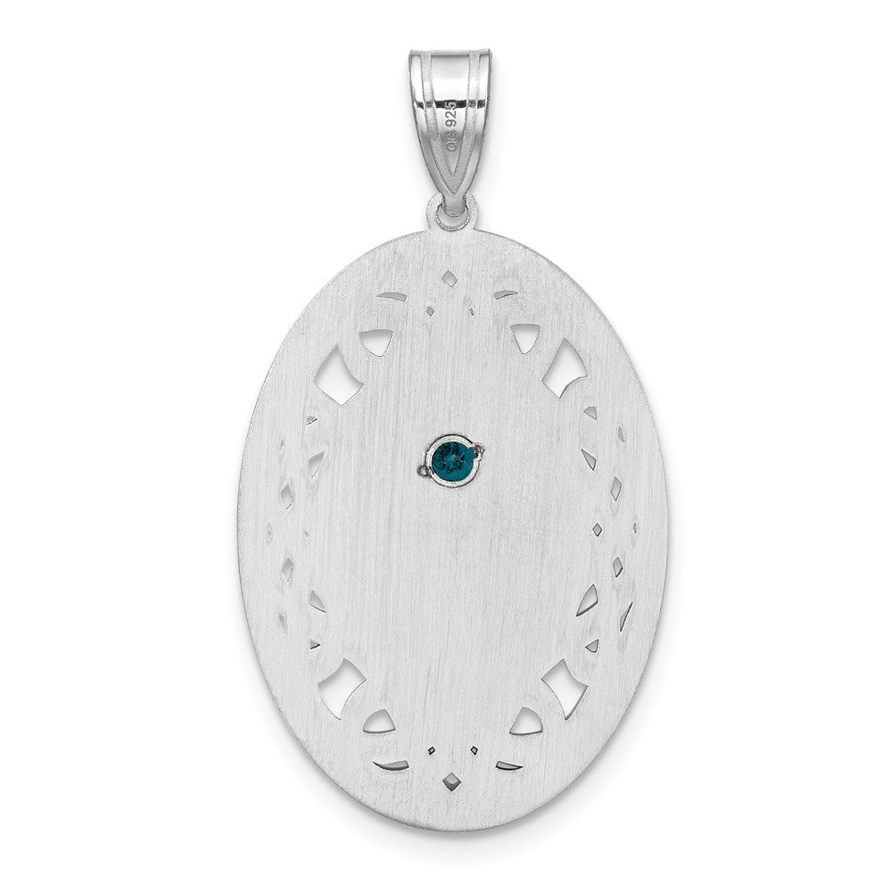 Sterling Silver Rhodium-Plated Crystal Family Pendant