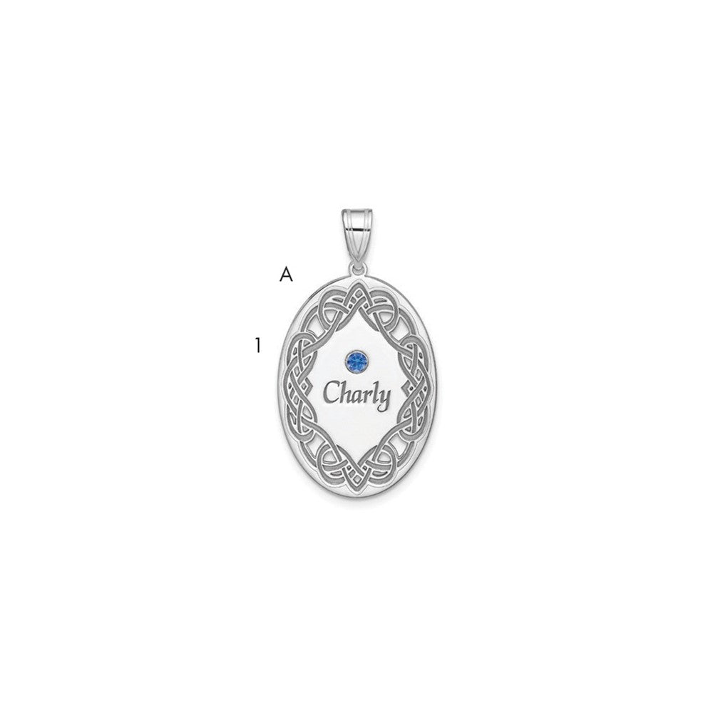 Sterling Silver Rhodium-Plated Crystal Family Pendant