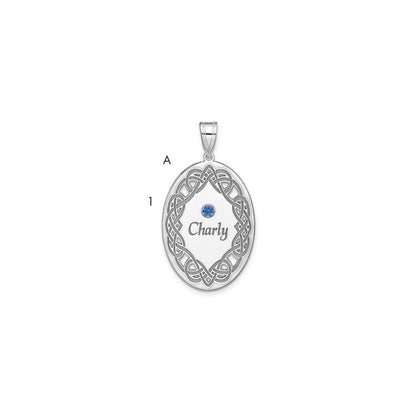 Sterling Silver Rhodium-Plated Crystal Family Pendant
