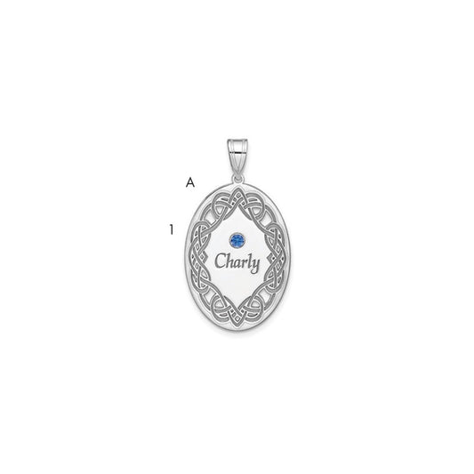 Sterling Silver Rhodium-Plated Crystal Family Pendant