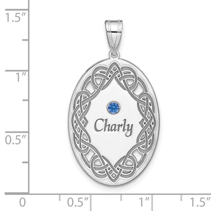 Sterling Silver Rhodium-Plated Crystal Family Pendant