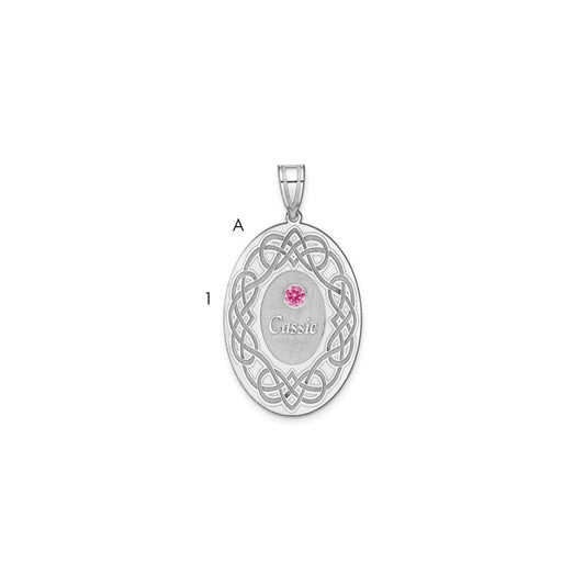 Sterling Silver Rhodium-Plated Crystal Family Pendant