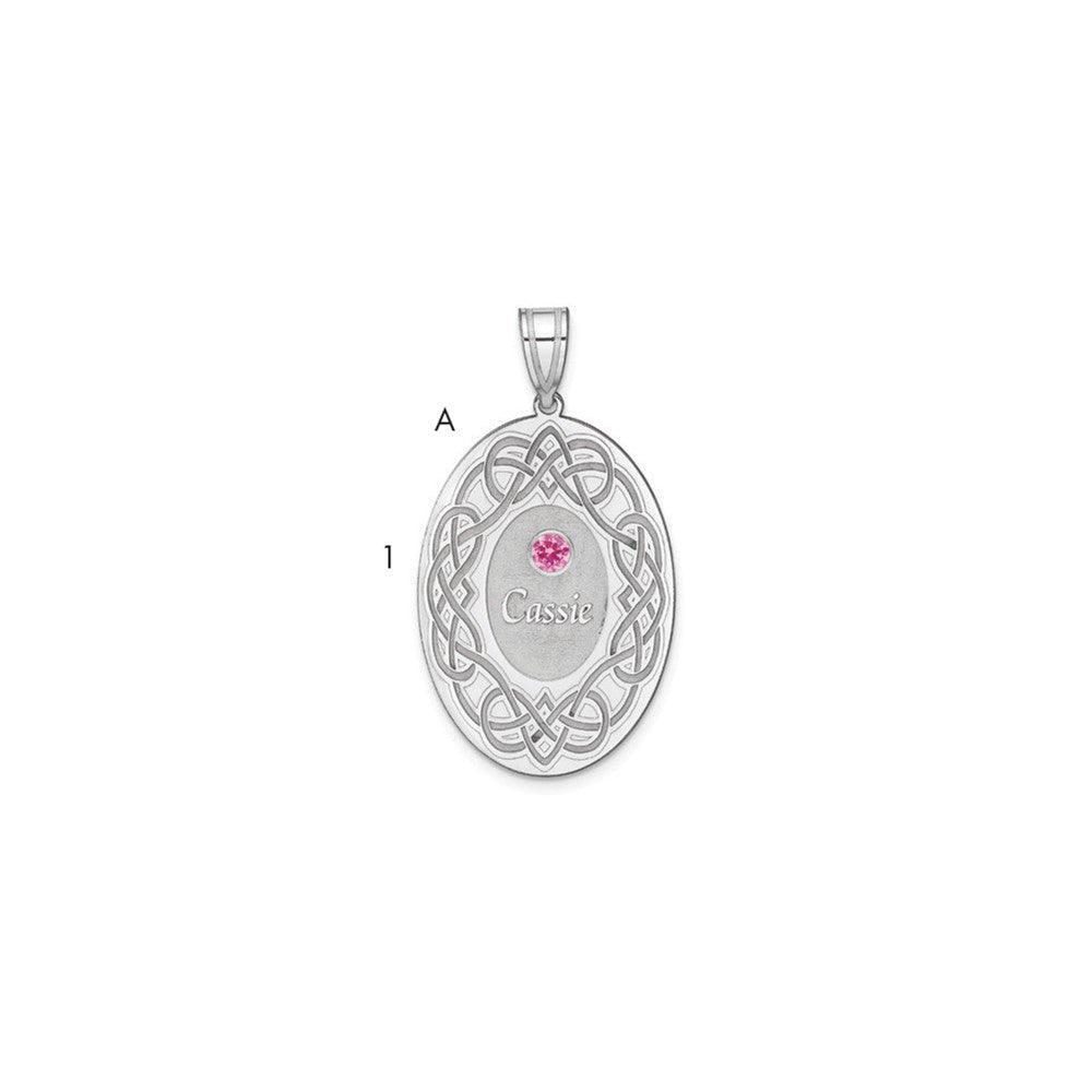 Sterling Silver Rhodium-Plated Crystal Family Pendant