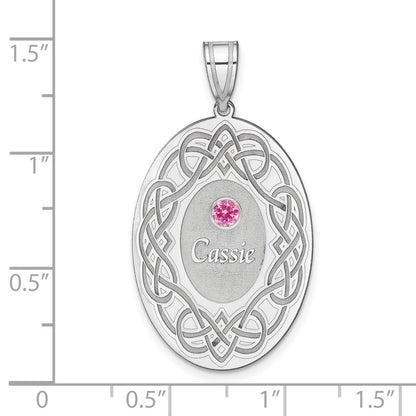 Sterling Silver Rhodium-Plated Crystal Family Pendant