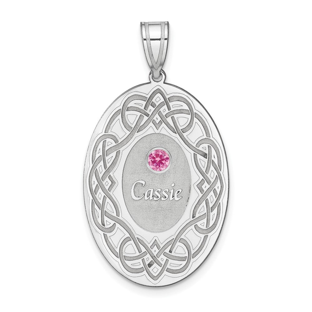 Sterling Silver Rhodium-Plated Crystal Family Pendant