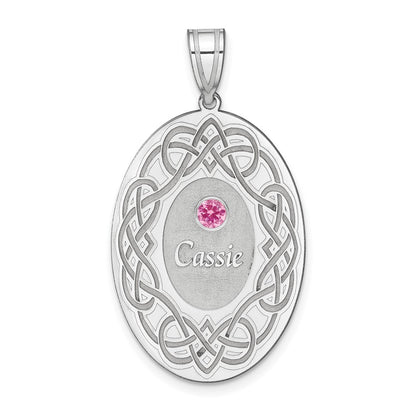 Sterling Silver Rhodium-Plated Crystal Family Pendant