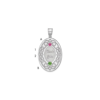 Sterling Silver Rhodium-Plated Crystal Family Pendant