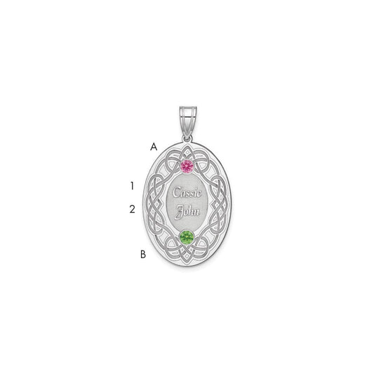 Sterling Silver Rhodium-Plated Crystal Family Pendant
