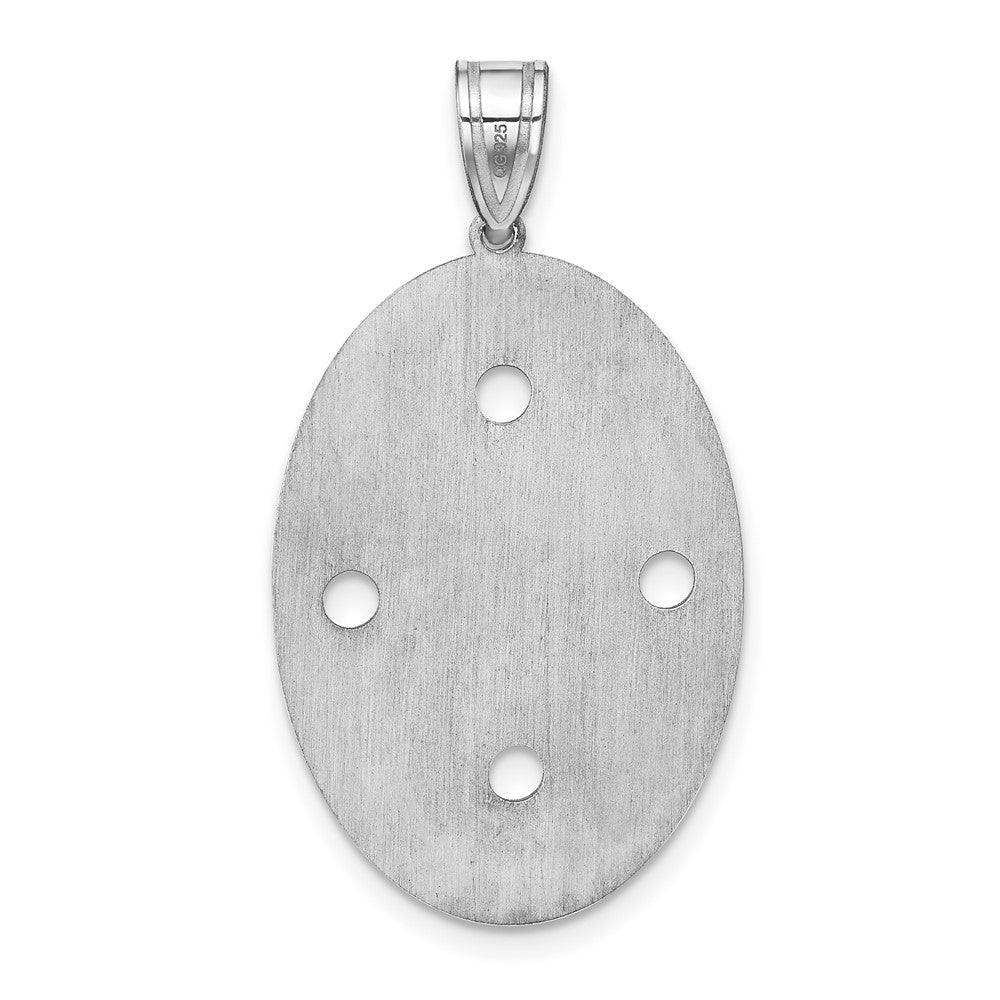 Sterling Silver Rhodium-Plated Crystal Family Pendant