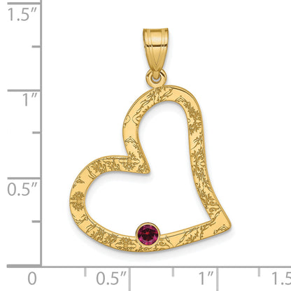 Ss/Gold Plated Sterling Silver/Gold-Plated 1 Birthstone Heart With Ss Bezel Family Pendant