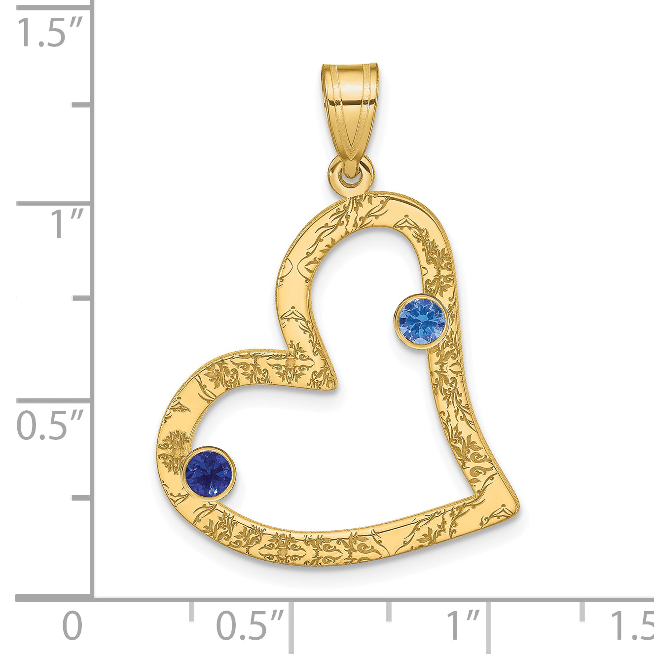 Sterling Silver Ss/Rhod-Plated 2 Birthstone Heart With 14K Bezel Family Pendant