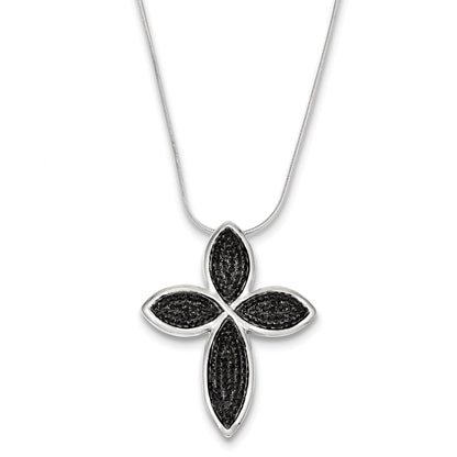 Sterling Silver & Cz Cross Necklace