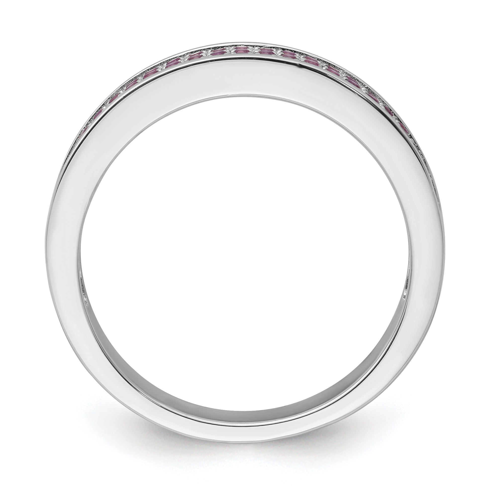 Sterling Silver & Pink Cz Brilliant Embers Ring (Size 7 Only)