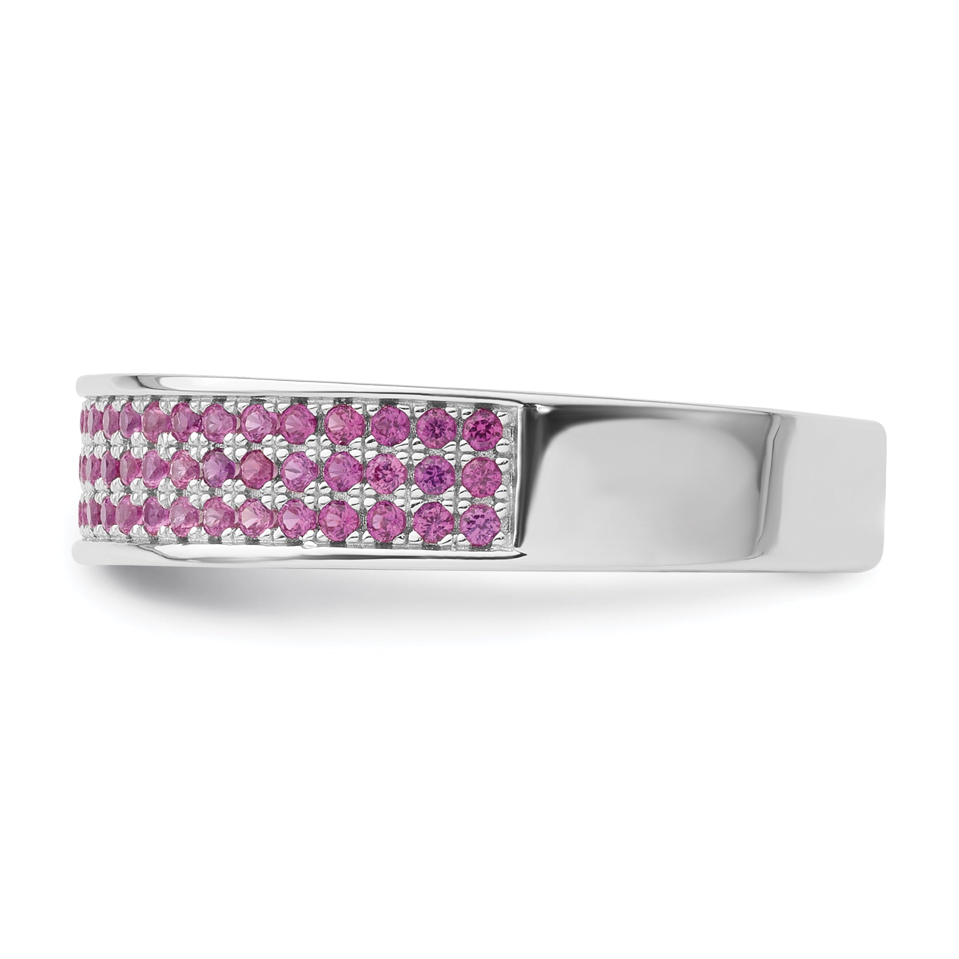 Sterling Silver & Pink Cz Brilliant Embers Ring (Size 7 Only)