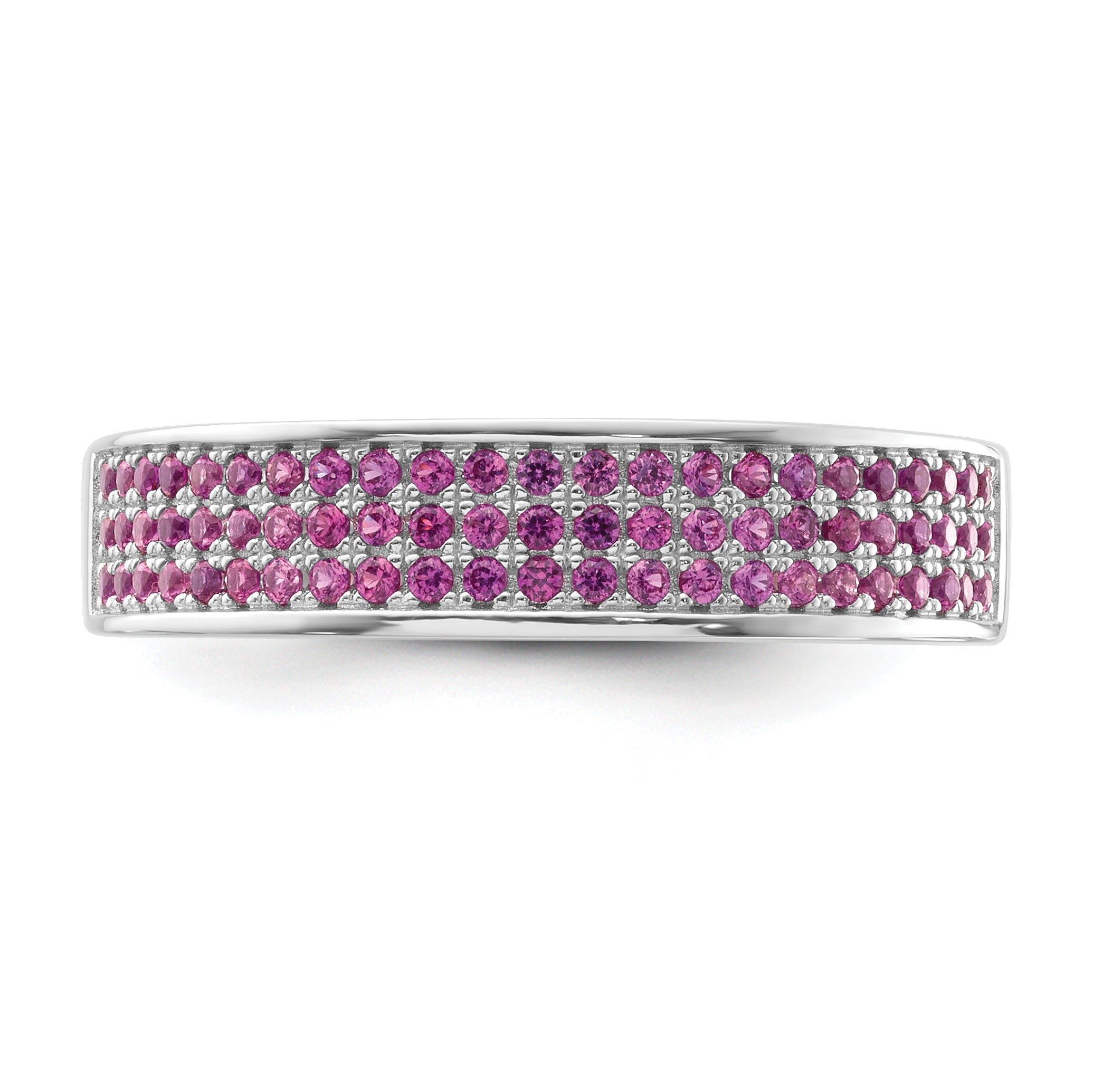 Sterling Silver & Pink Cz Brilliant Embers Ring (Size 7 Only)
