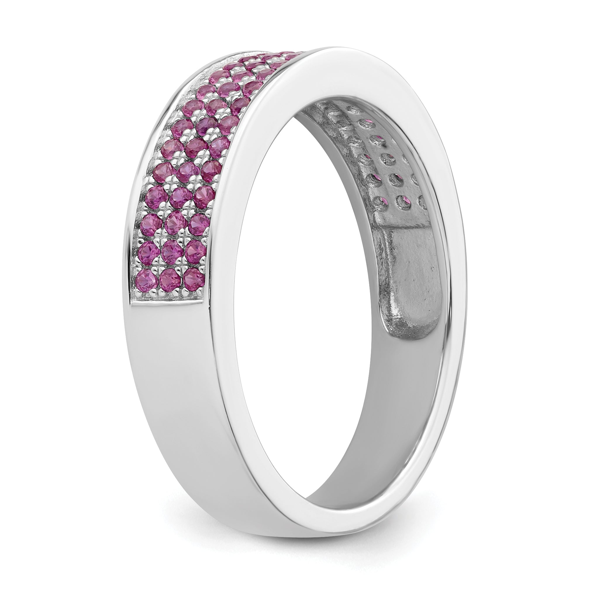 Sterling Silver & Pink Cz Brilliant Embers Ring (Size 7 Only)