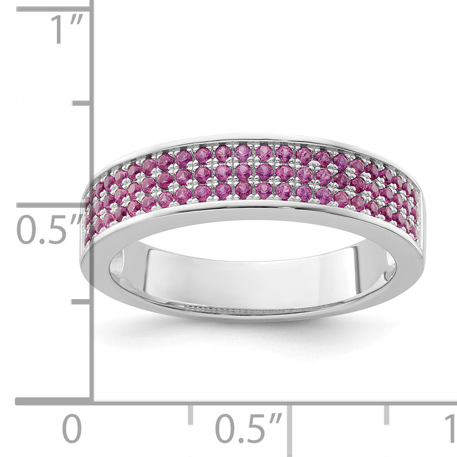 Sterling Silver & Pink Cz Brilliant Embers Ring (Size 7 Only)