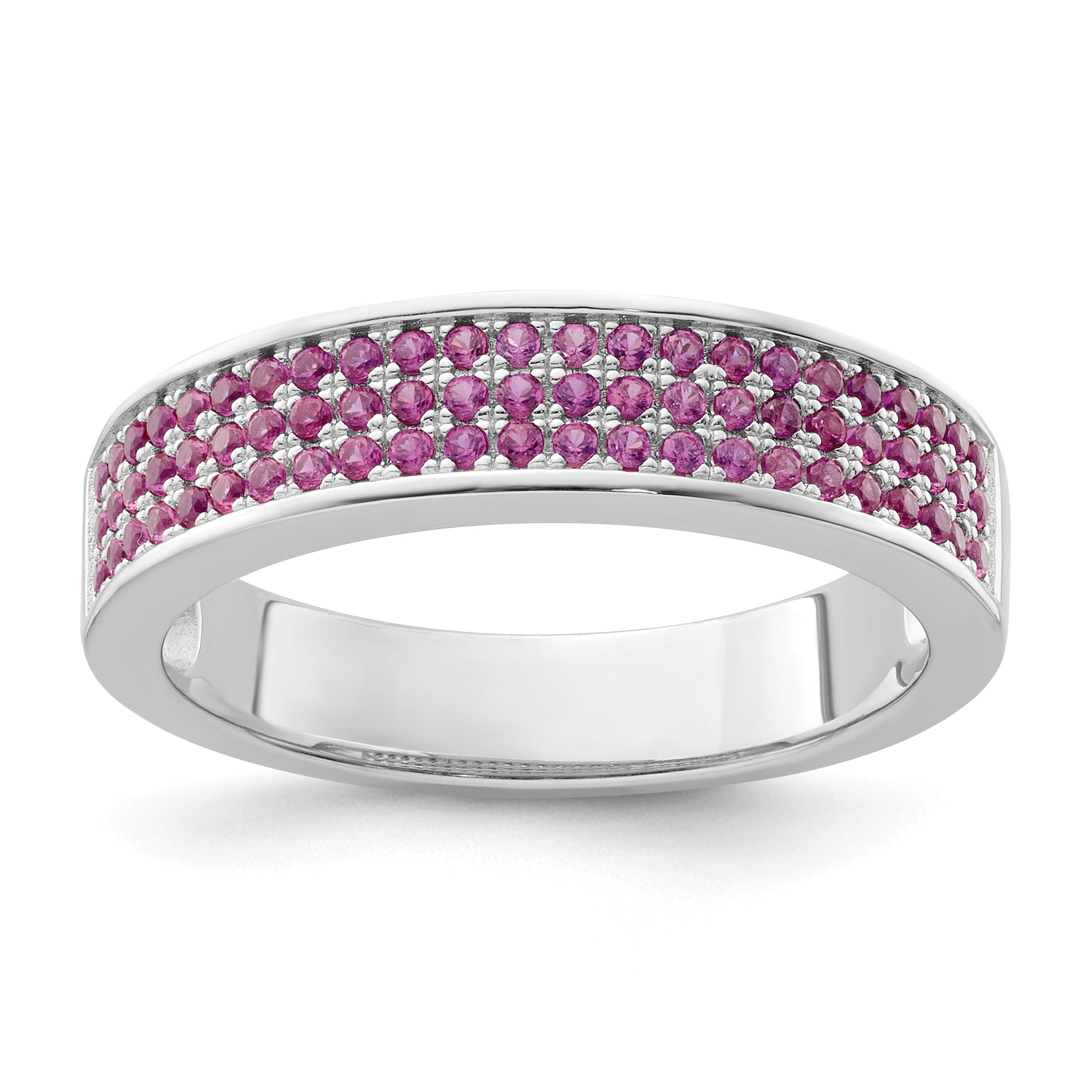 Sterling Silver & Pink Cz Brilliant Embers Ring (Size 7 Only)
