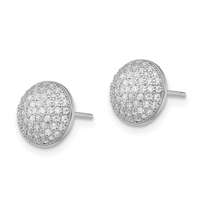 Sterling Silver Brilliant Embers Rhodium Plated 118 Stone Micro Pav‚Äö Cz Post Earrings