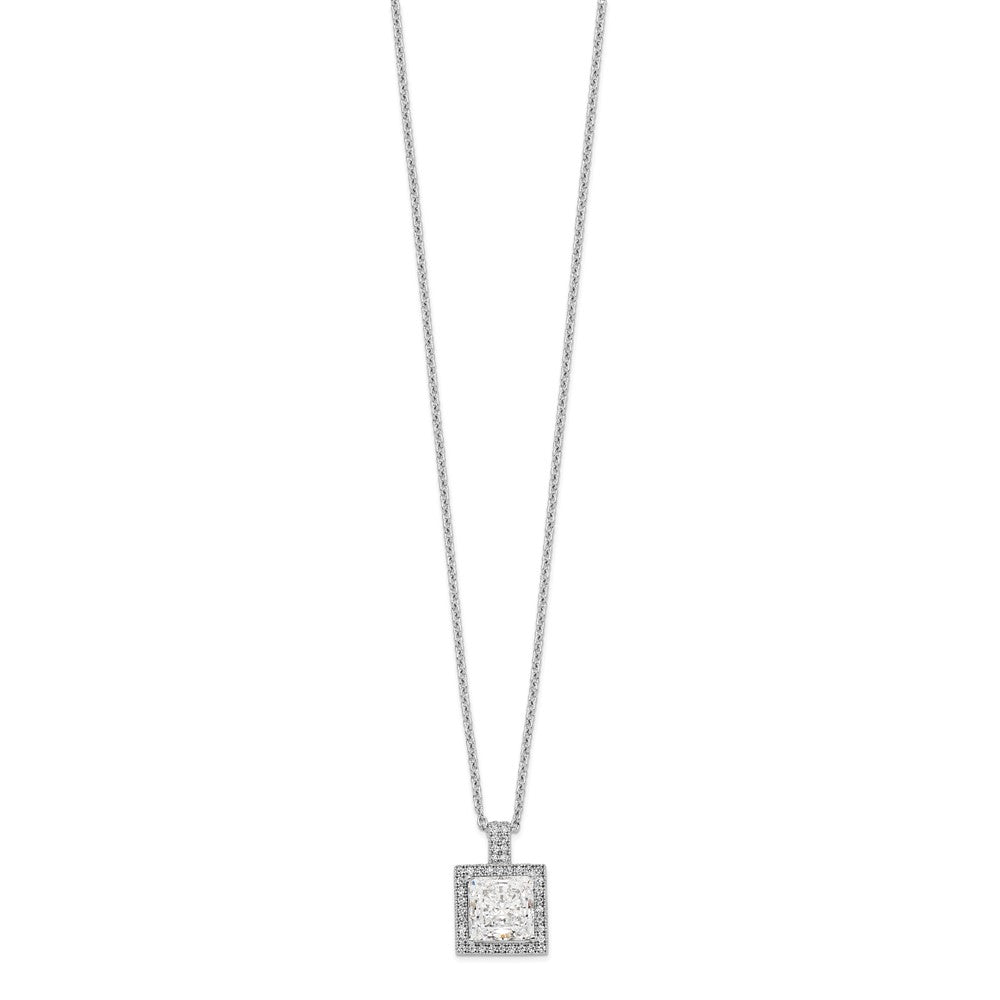 Sterling Silver Brilliant Embers Rhodium Plated 43 Stone 18 Inch Micro Pav‚Äö Cz Necklace With 2 Extender
