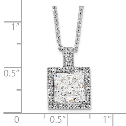 Sterling Silver Brilliant Embers Rhodium Plated 43 Stone 18 Inch Micro Pav‚Äö Cz Necklace With 2 Extender