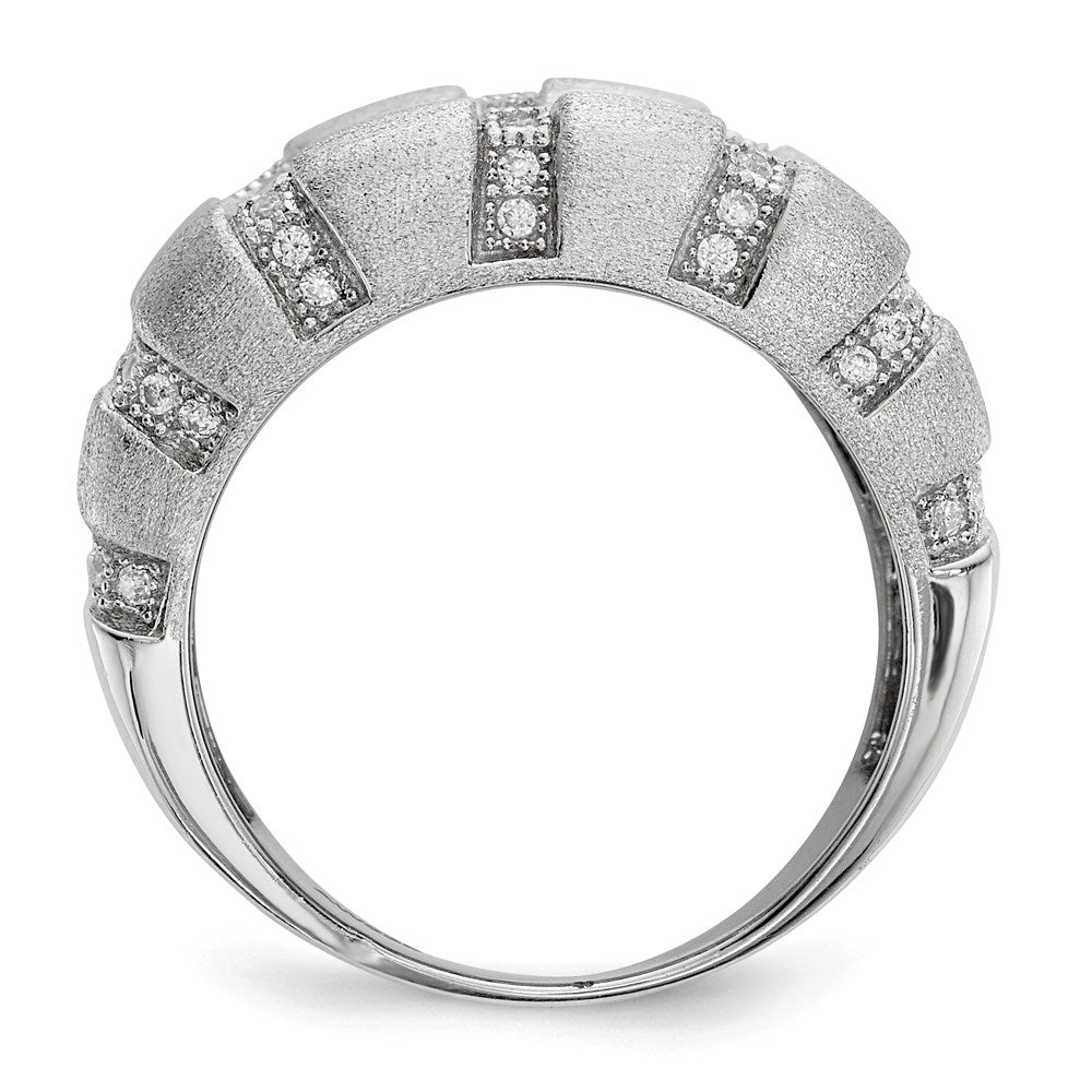 Sterling Silver Ss Rhodium Plated Cz Brilliant Embers Ring