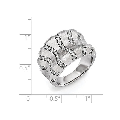 Sterling Silver Ss Rhodium Plated Cz Brilliant Embers Ring